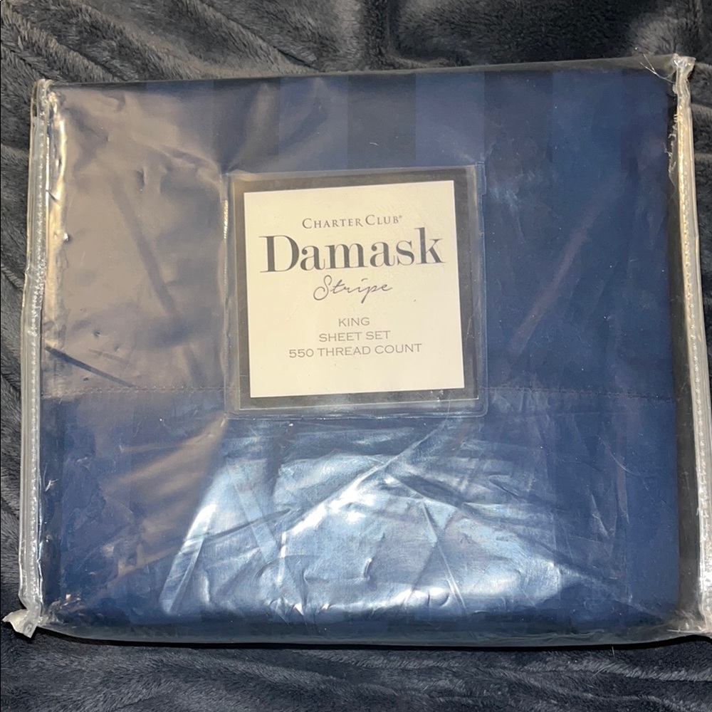 Charter Club Blue King Sheet Set